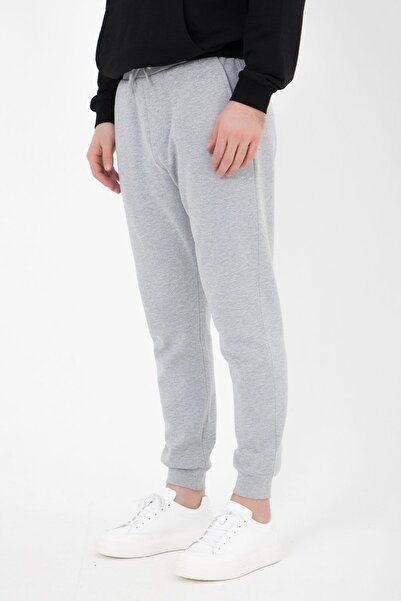 defys Чоловічі штани з еластичним поясом, прямий крій, джоггер, сірий меланж
