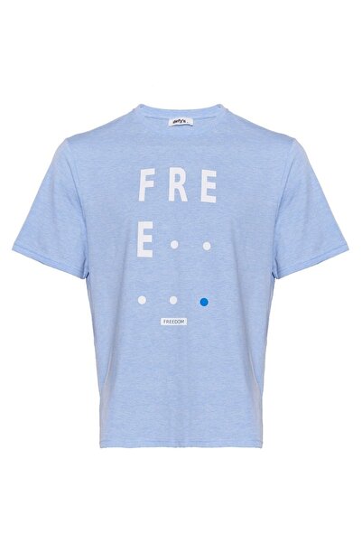 defys Чоловіча велосипедна сорочка з коротким рукавом, прямий крій, з принтом, синя меланж