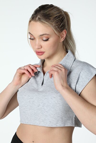 defys Ženska Sa detaljem na okovratniku Skraćeni kroj Siva Siva