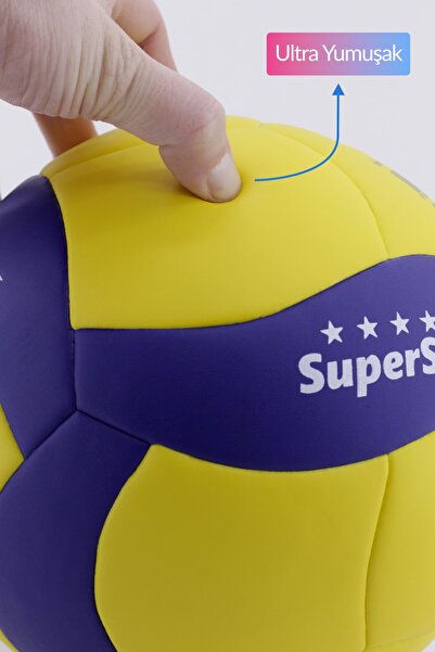 Telvesse Voleybol Topu Supersoft Yapıştırma Soft Touch Yumuşak Yüzey 18 Panel 5 Numara