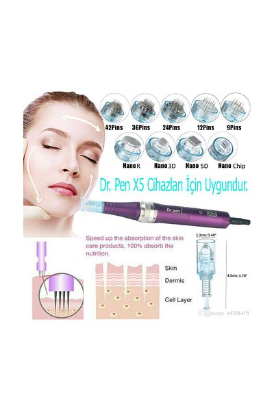 east medical Dermapen Needle Dr. Pen A6S - M8, M8-W Compatible 5D Nano Pin 10 Pieces