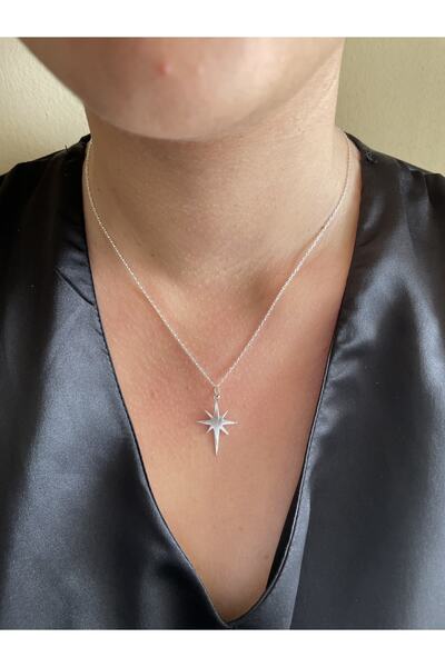 Armeks Gümüş Kutup Yildizi Kolye - Kutup Yıldızı Kolye -kuzey Yildizi Kolye-kuzey Yıldızı Kolye-zarif Kolye