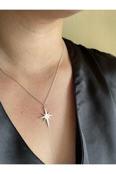 Armeks Gümüş Kutup Yildizi Kolye - Kutup Yıldızı Kolye -kuzey Yildizi Kolye-kuzey Yıldızı Kolye-zarif Kolye
