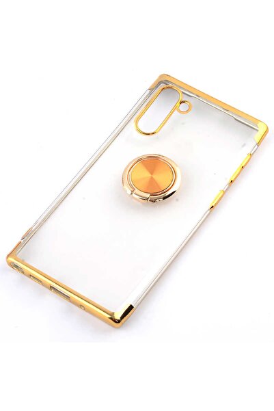 ZM STORE Samsung Galaxy Note 10 Kılıf Yanları Lazer Renkli Yüzüklü Şeffaf Kapak