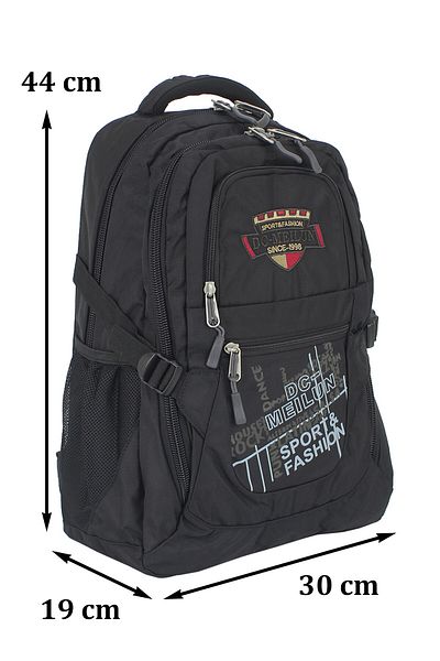 DC MELIUN Black School Backpack with Side Pocket Back Protection Support Waterproof