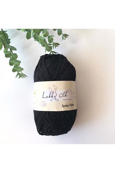 hobby club Premium Amigurumi Thread 100% Cotton Punch 5 Pieces (500gr) Black