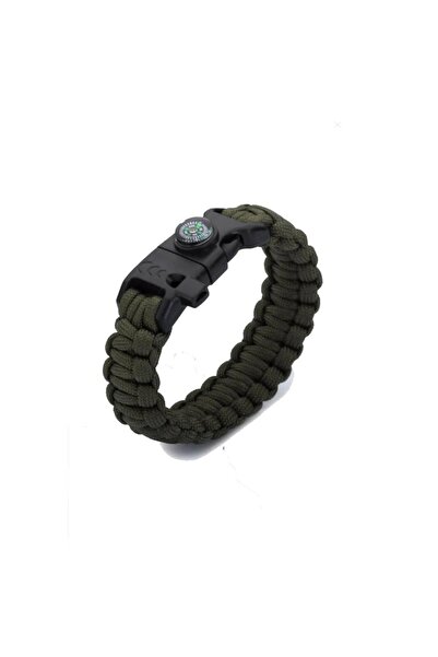 AskerVadisi Haki Renk Tactikal Paracord Pusulalı Bileklik