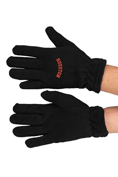 herotasarım Μακριά χειμερινά γάντια φλις με στάμπα Houston - Bll3742