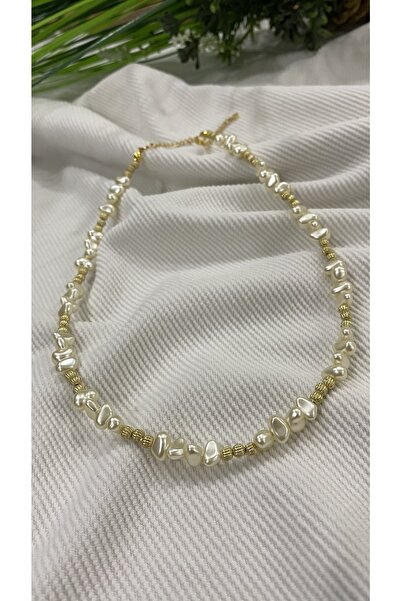 JustGAF قلادة من اللؤلؤ الباروكي بطول 40 سم