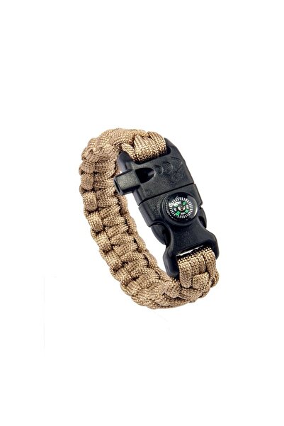 AskerVadisi لون رملي (لون بيج) سوار باراكورد تكتيكي مع بوصلة