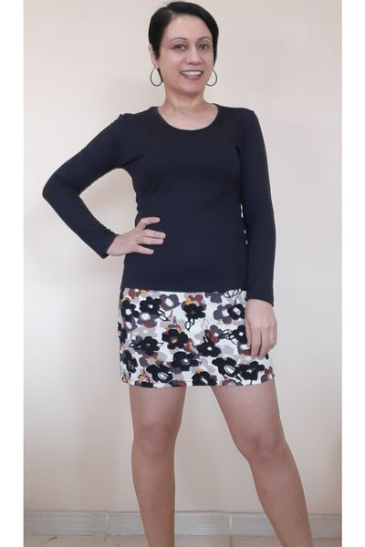 Mertcan Butik Black Long Sleeve Combed Cotton Viscose Bady T-Shirt