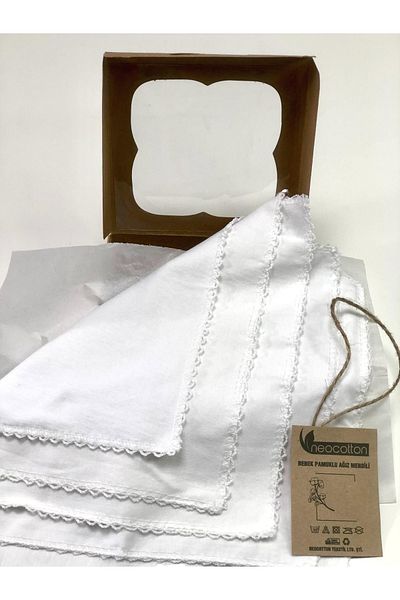 neocotton Double Layer Embroidered Cotton 5 Pack Baby Care Wipes (22x22 Cm)