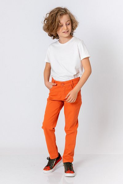 incity Boy's Slim Fit Orange Trousers