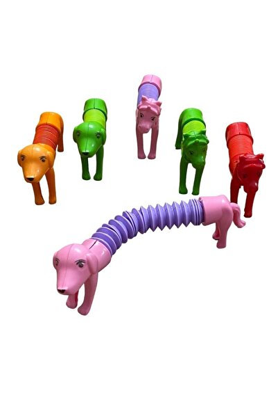 SIFIR312 Pop Tubes Boru At Ve Köpek Figürlü Uzayan Teleskopik Eğitici Oyuncak...