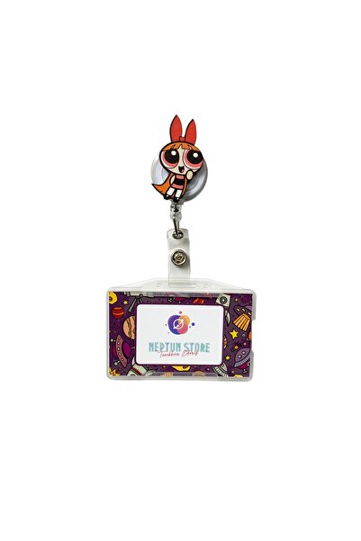 neptünstore Powerpuff Girls - حامل بطاقات يويو منقوش بالزهرة، حامل بطاقات يويو للتعليق، حامل شارة الاسم