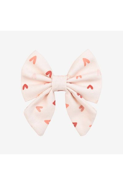Lusi Doog Pink Female Dog Bow Tie with Heart - Bow Tie Only, Collar Not Included
