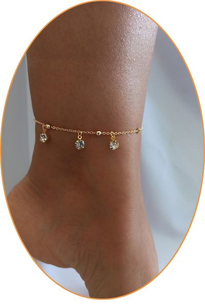 DENİZDENAL Anklet Anklet Crystal Dangle