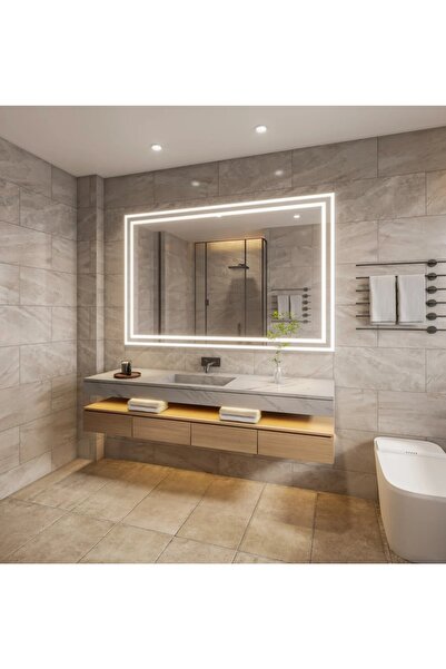 eagle mirror 110x60cm Diktörgen Dekoratif Banyo Duvar Aynası Ledli Salon Duva...