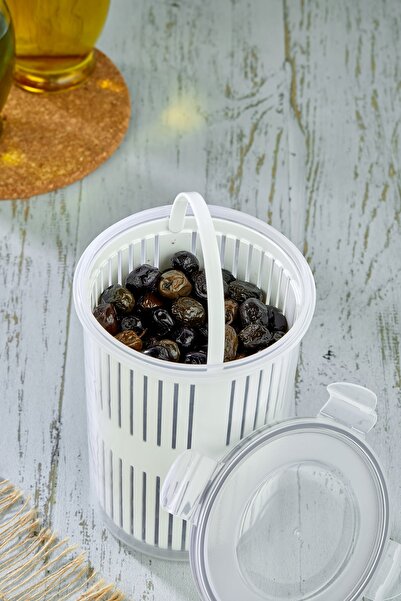 MHK Collection Olive Pickle Storage Container with Strainer 1.5 Lt