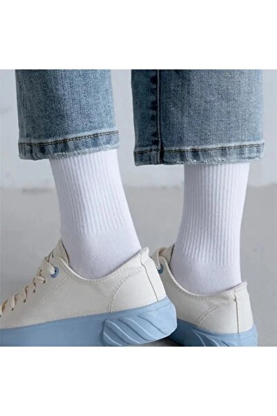 Önder Унисекс чифт от 6 черно-бели памучни тенис чорапи без подплата