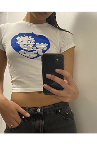 DEFLİNMODA Y2k Білий кроп-топ