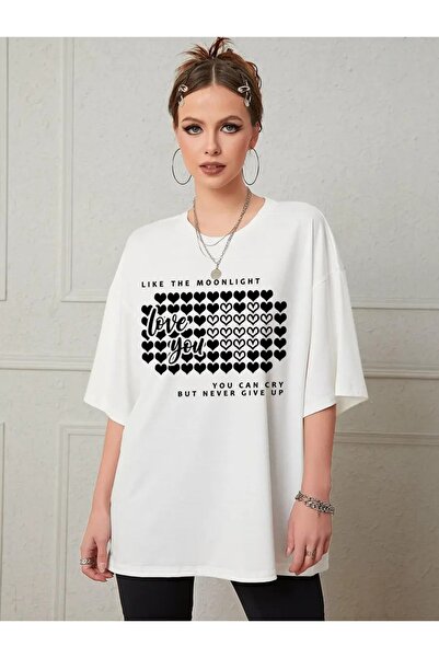 trendgar Love You Printed White T-Shirt