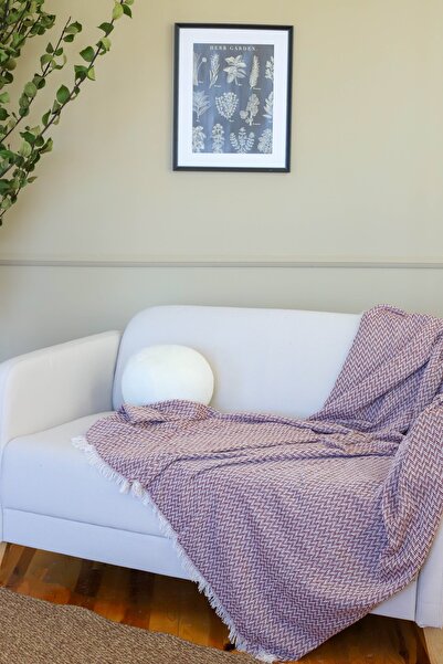 Mahmi Pamuk Kaymaz Koltuk Çekyat Örtüsü 170 X 210 Cm Gül Kurusu