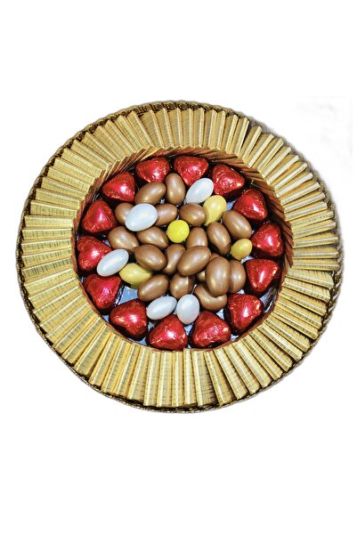 Elit Çikolata Âlâ Kız Isteme Çikolatası Tepsi Madlen,draje,kalpli Gold Tepsi