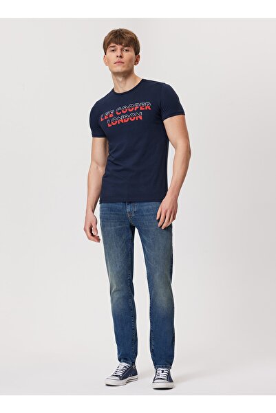 Lee Cooper بنطال جينز رجالي بخصر عالٍ وقصة ضيقة 232 Lcm 121069   جاك كيروان بلو