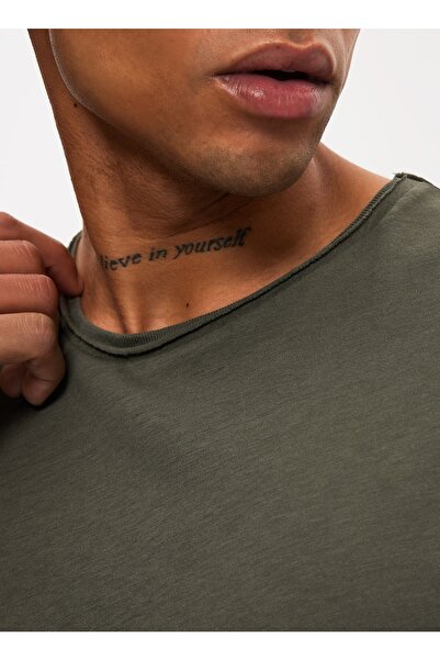 Lee Cooper Ανδρικό μπλουζάκι Crew Neck Khaki 232 Lcm 242061 Gael Khaki