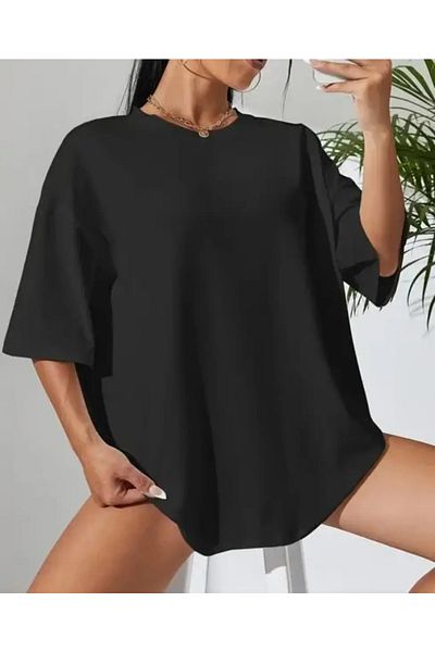 trendgar Μπλουζάκι Salt Black Oversize