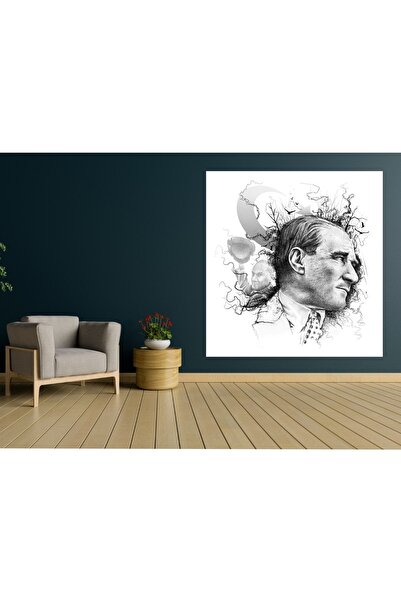 HDART Modern Soyut Atatürk Ay Yıldız Duvar Kanvas Tablo Tablosu Tabloları Örn...