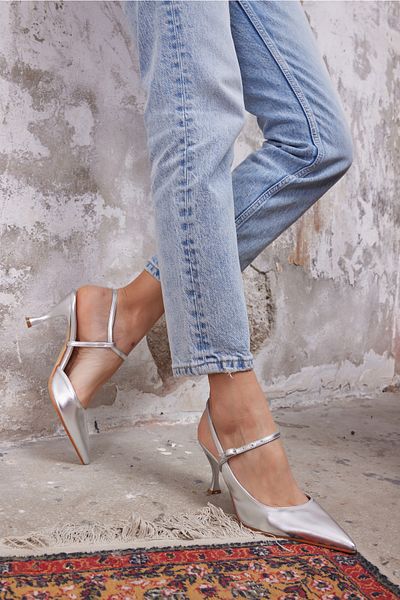 ANGELİNA JONES Allen Women's Silver Heeled Shoes