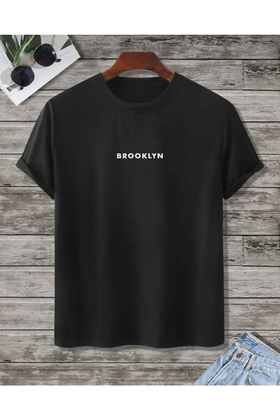 Josette Μπλουζάκι Unisex Black Brooklyn Printed Crew Neck Oversize