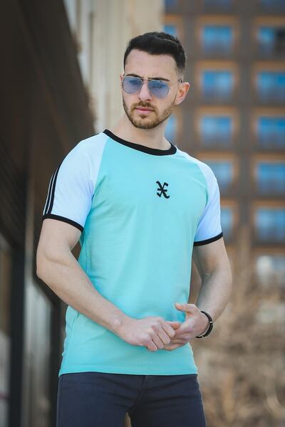 Oksit Чоловіча футболка з лайкри Linus Slim Fit з смужкою на плечі