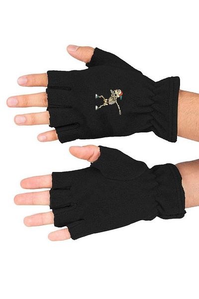herotasarım Γάντια Winter Skeleton Printed Cut Fleece - Bll3615