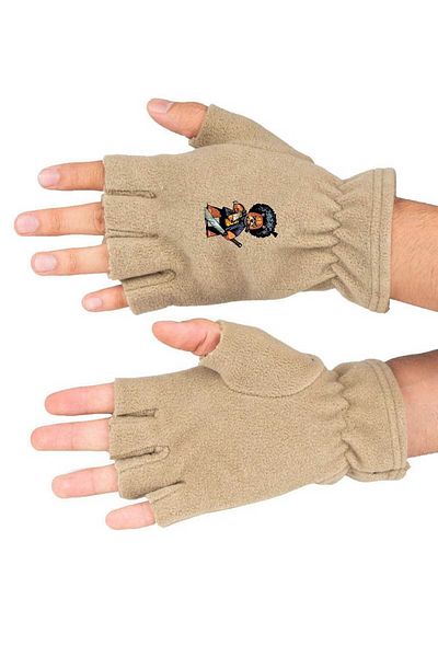 herotasarım Mafia Bear Printed Winter Fleece Gloves - Cut Bll3574