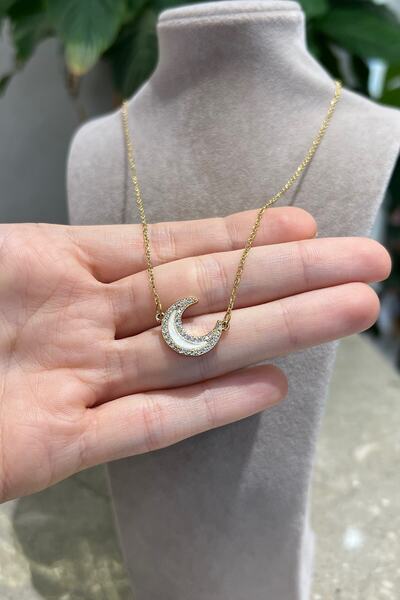 yucelique Crescent Design 316l Steel Necklace