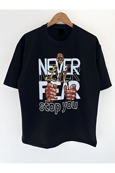 Wolters Outdoors Tricou pentru bărbați Never Fear supradimensionat cu imprime...