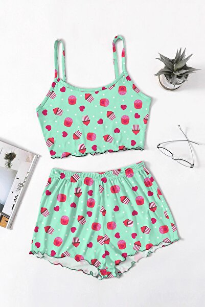 PEMBİŞ HOMEWEAR Favela Lovely Cupcake Supersoft Shorts Set