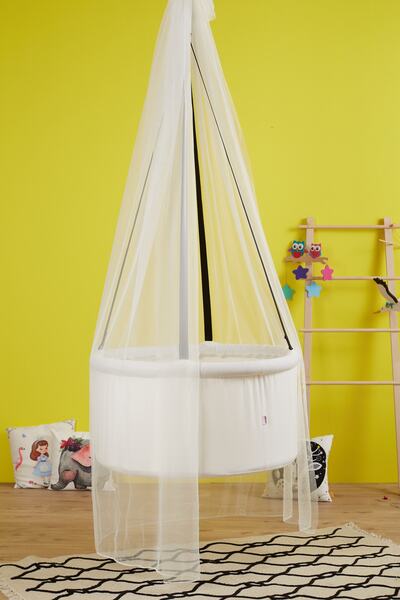 Svava Çibinlikli Sepet Salıncak Tavana Asılan Salıncak (Beyaz)