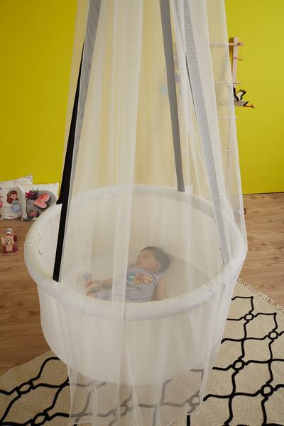 Svava Çibinlikli Sepet Salıncak Tavana Asılan Salıncak (Beyaz)