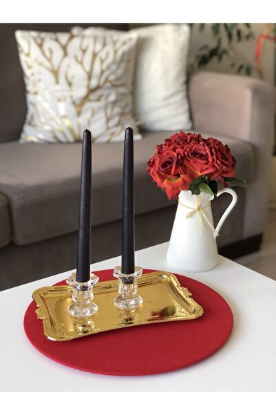 Ayd Home 2 Li Siyah Renk Mum 26 Cm 1.kalite Uzun Sofra Dekorasyon Şamdan Ve M...