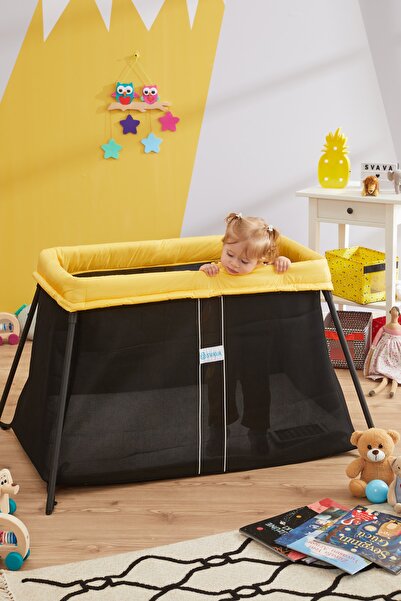 Svava Katlanabilir Seyahat Çocuk Park Yatağı Beşik Ve Bebek Oyun Parkı (SARI)
