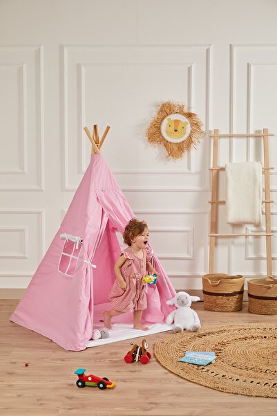 Svava Kızılderili Çocuk Oyun Çadırı - %100 Pamuk Çocuk Çadırı (pembe)