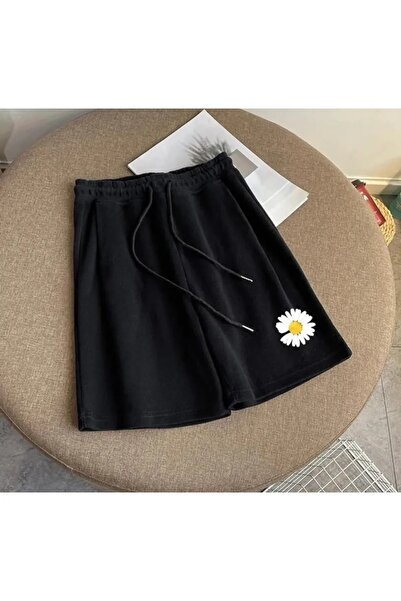 MODARİCH Pantaloni scurți Daisy - negri, imprimați, talie înaltă, tricotați, ...