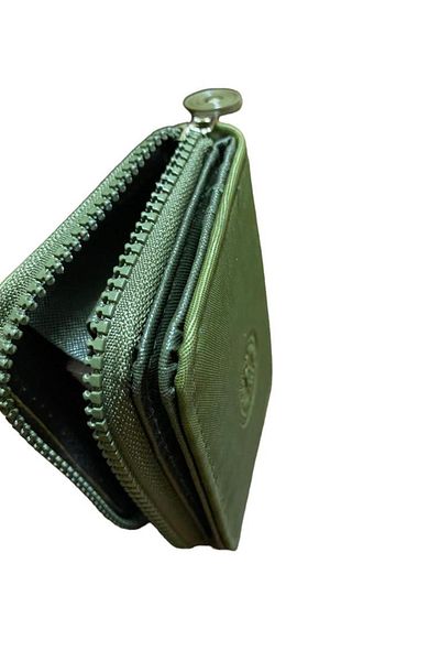 Elif Zippered Textile Women's Wallet with Snap Closure Green308228