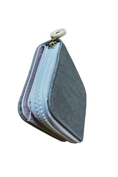 Elif Zippered Textile Women's Wallet with Snap Closure Gray308231