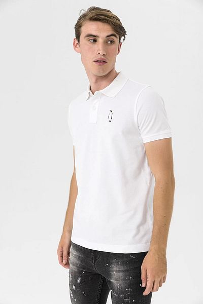 FARM ANİMALS Ανδρικό μπλουζάκι Polo Neck Penguin με λεπτομέρεια κεντήματος