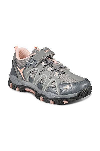 Jump 27816 Gray Pink Unisex Children's Daily Comfortable Thick Sole Walking Sneaker Sports Shoes